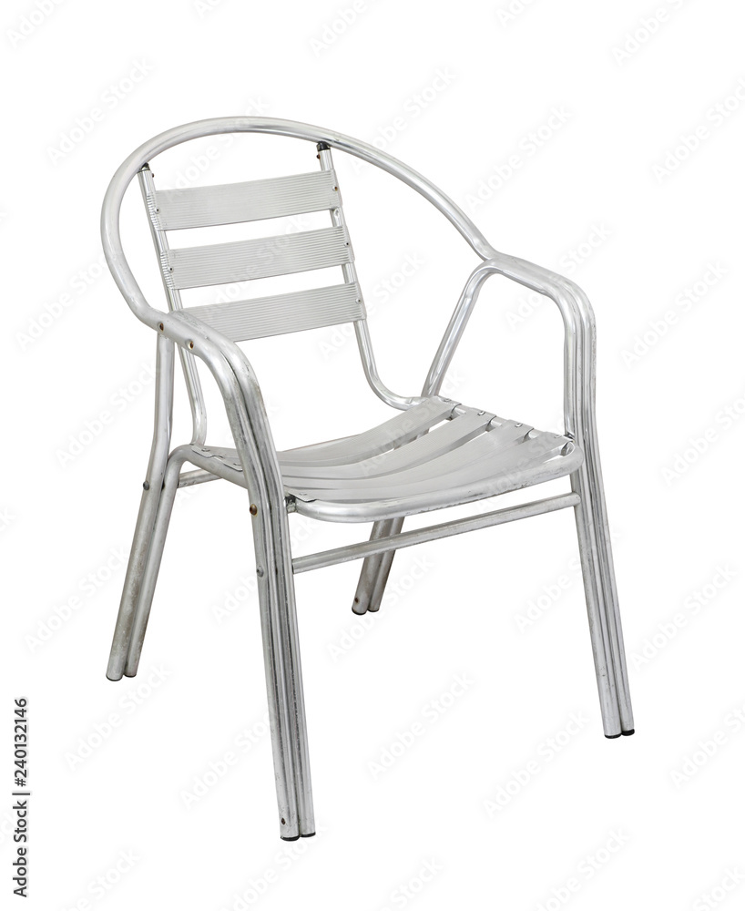 Aluminum chair (with clipping path) isolated on white background Aluminum chair (with clipping path) isolated on white background