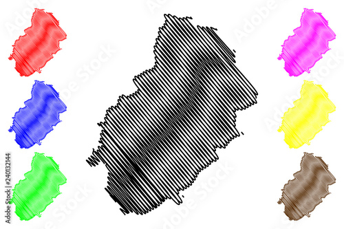 Kirikkale (Provinces of the Republic of Turkey) map vector illustration, scribble sketch Kirikkale ili map