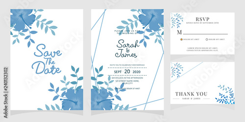 wedding invitation card template with copper color flower floral background. wedding invitation. Save the date. Vector illustration.