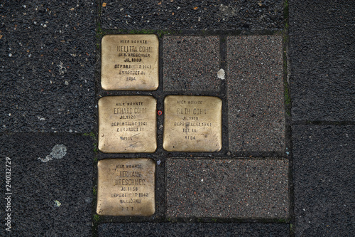Photography Gedenksteine der Judendeportation, Münster, Westfalen, Deutschland