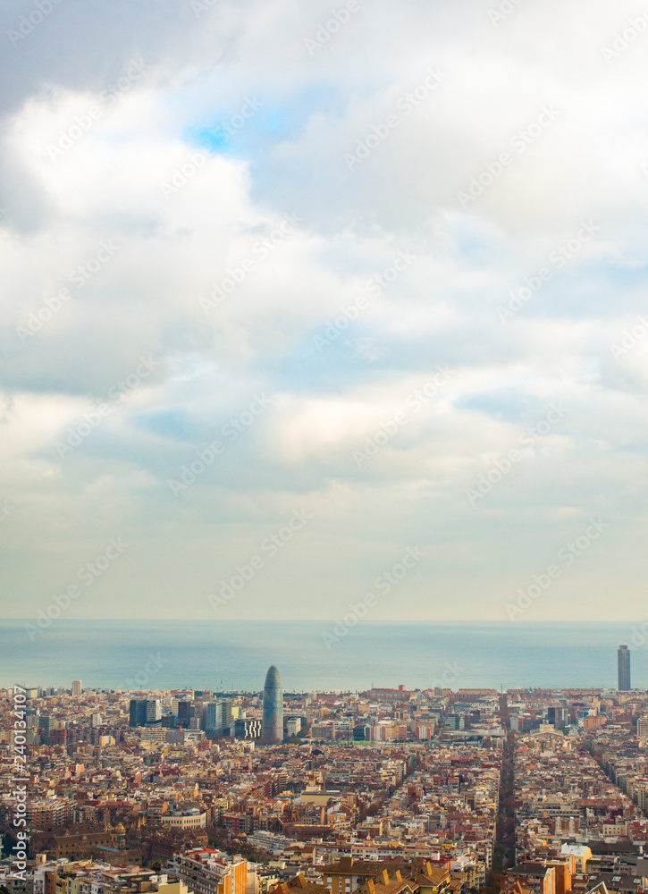 Obraz premium panorama of Barcelona at sunset