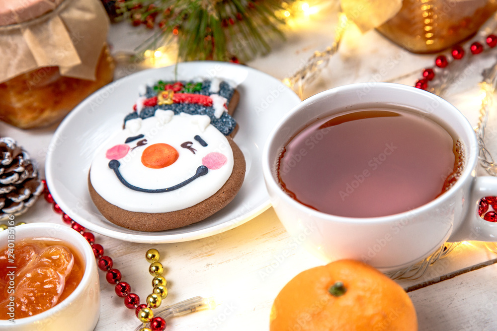 tea with tangerine jam and cookies tea with tangerine jam and cookies