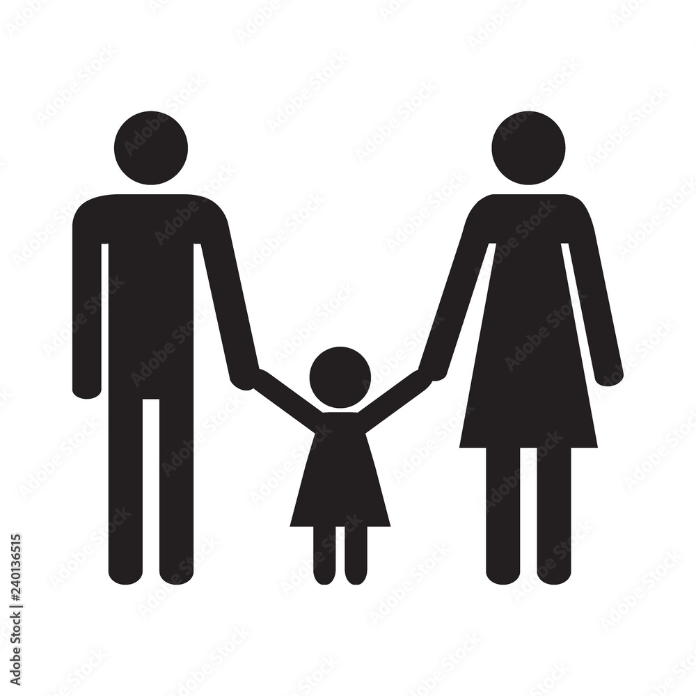 Happy family. Parents and daughter. Happy family. Parents and daughter.
