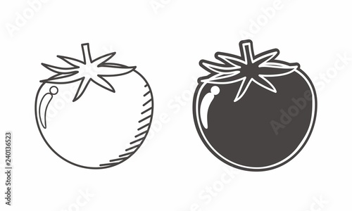 Tomato vector with black and white colod 