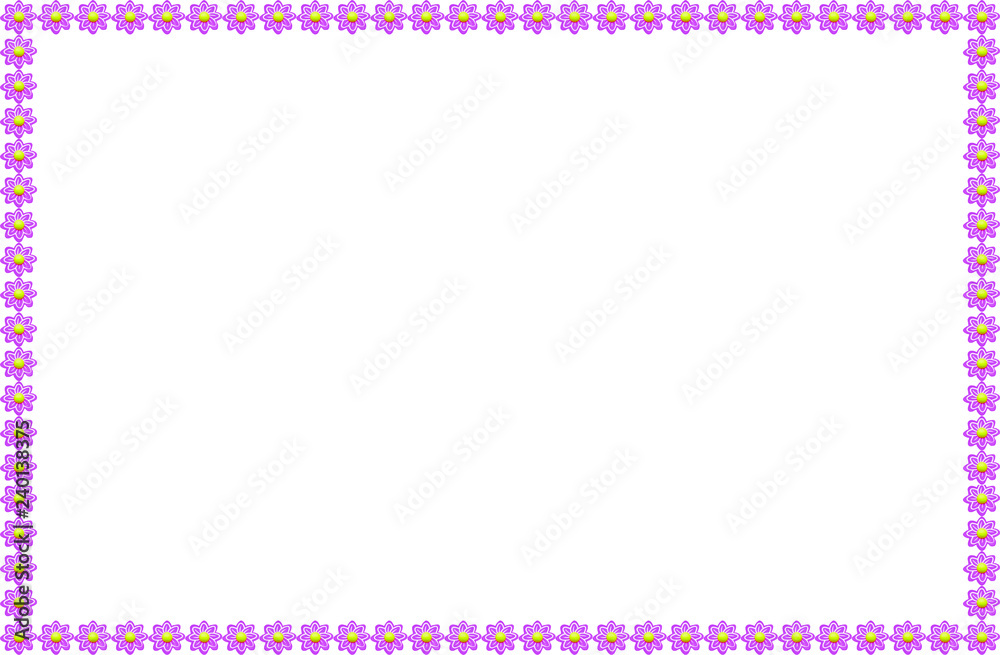 photo frame of pink flowers with yellow middle