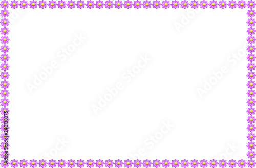 photo frame of pink flowers with yellow middle