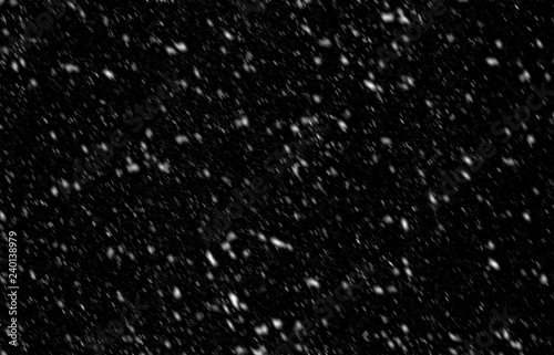 snow falling against black background overlay template