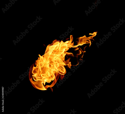 Fire flames collection isolated on black background © jamroenjaiman
