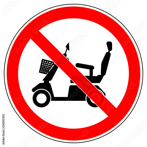 srr501 SignRoundRed - german - Verbotszeichen: Elektromobil verboten - (Senioren) - english - prohibition sign - mobility scooter prohibited (travel-mobility-scooter) - red xxl g6903