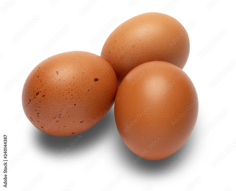 brown chicken eggs closeup isolated on white background brown chicken eggs closeup isolated on white background