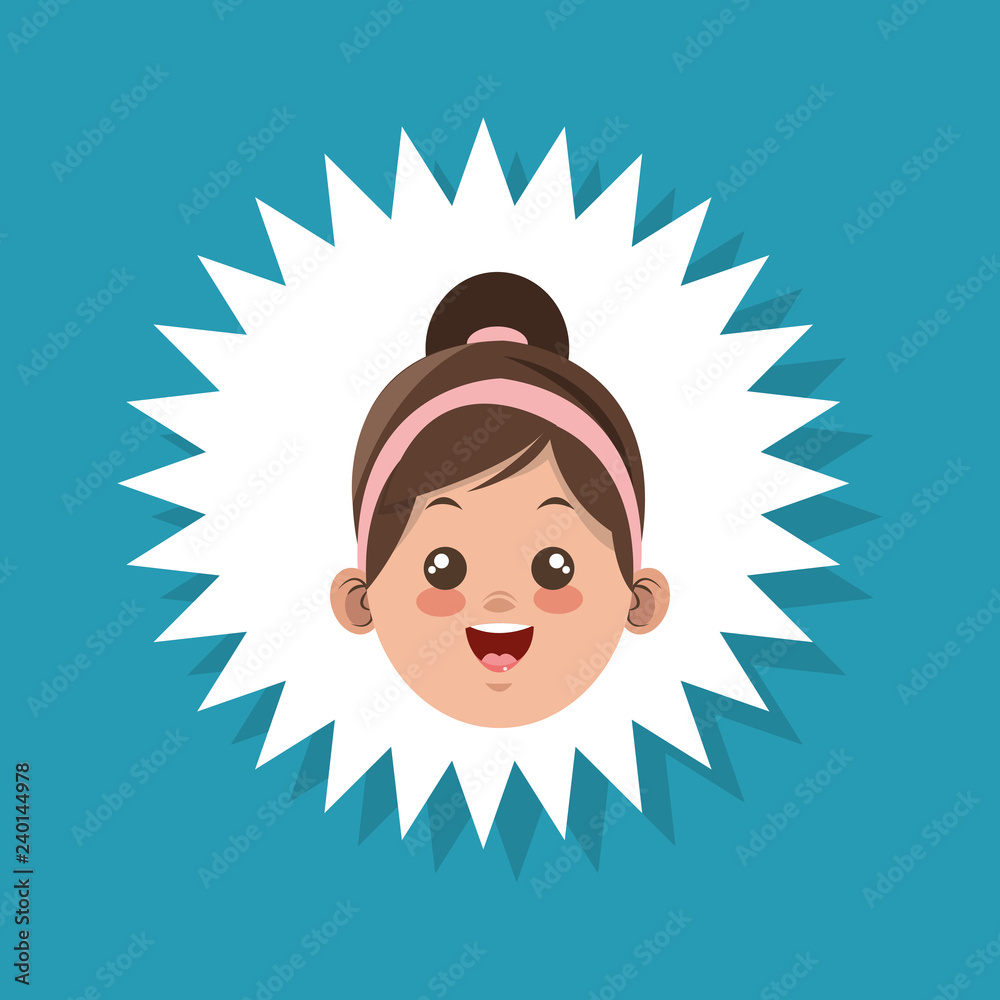 happy kid holding fork and knife emblem image