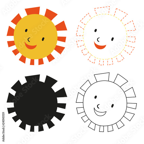sun worksheet vector design
