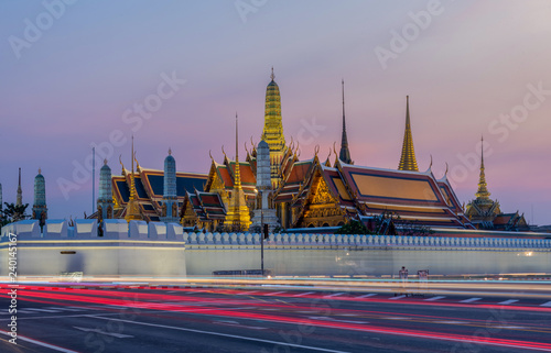 Grand palace or Wat phra keaw at bangkok Thailand , Grand palace and Wat Phra Keaw at sunset Bangkok, Thailand. Beautiful Landmark of Thailand.