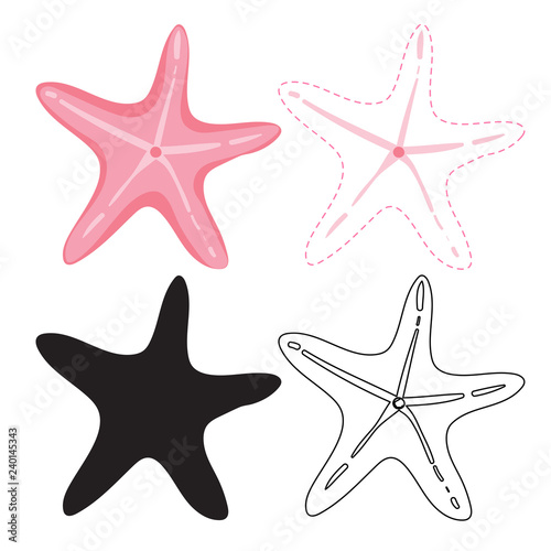 starfish worksheet vector design