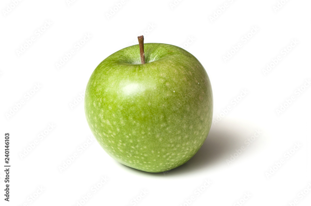 Closeup of green apple on white background Closeup of green apple on white background
