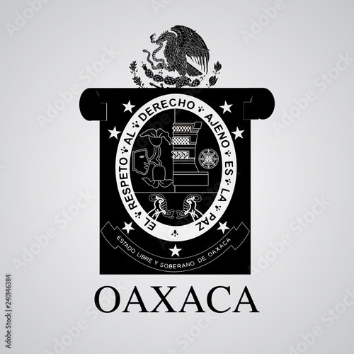 Silhouette of Oaxaca Coat of Arms. Mexican State. Vector illustration