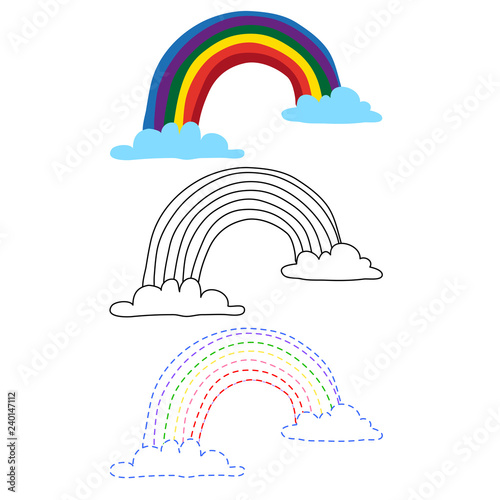 rainbow worksheet vector design