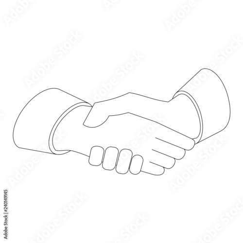 Two arms. Handshake. Vector