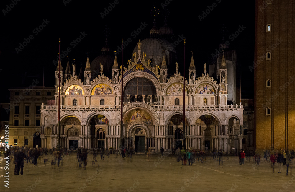 Piazza San Marco at night, Venice, Italy