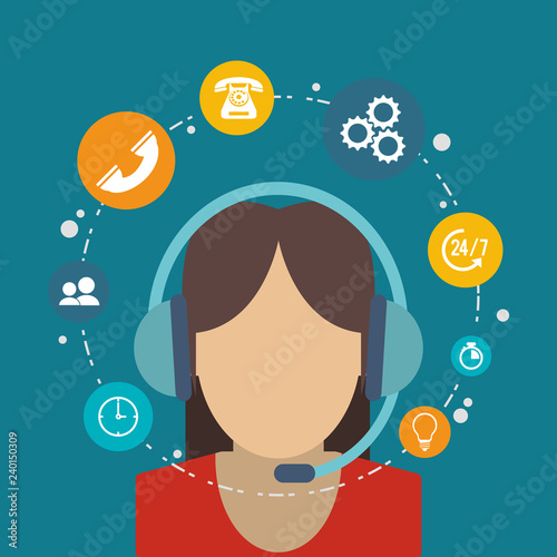 online support or call center related icons image