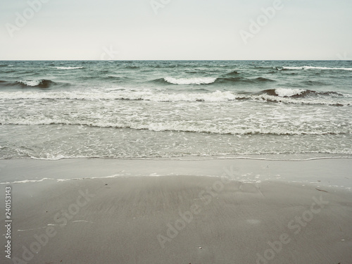 Front view of the sea waves