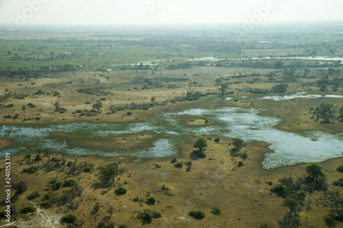 aereal view of okavango