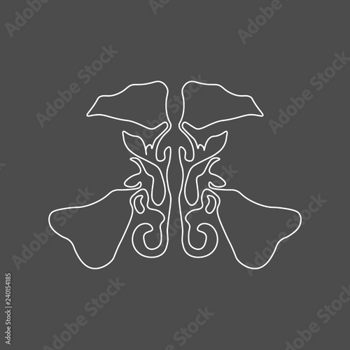 Maxillary sinus linear icon. Sinusitis. Sinus infection is inflammation of the sinuses. rhinosinusitis