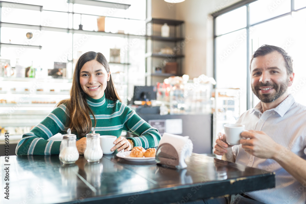 Couple Spending Leisure Time In Cafe Couple Spending Leisure Time In Cafe