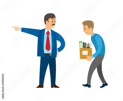 Boss Director Worker Dismissing Person from Duty