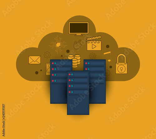 data center related icons image