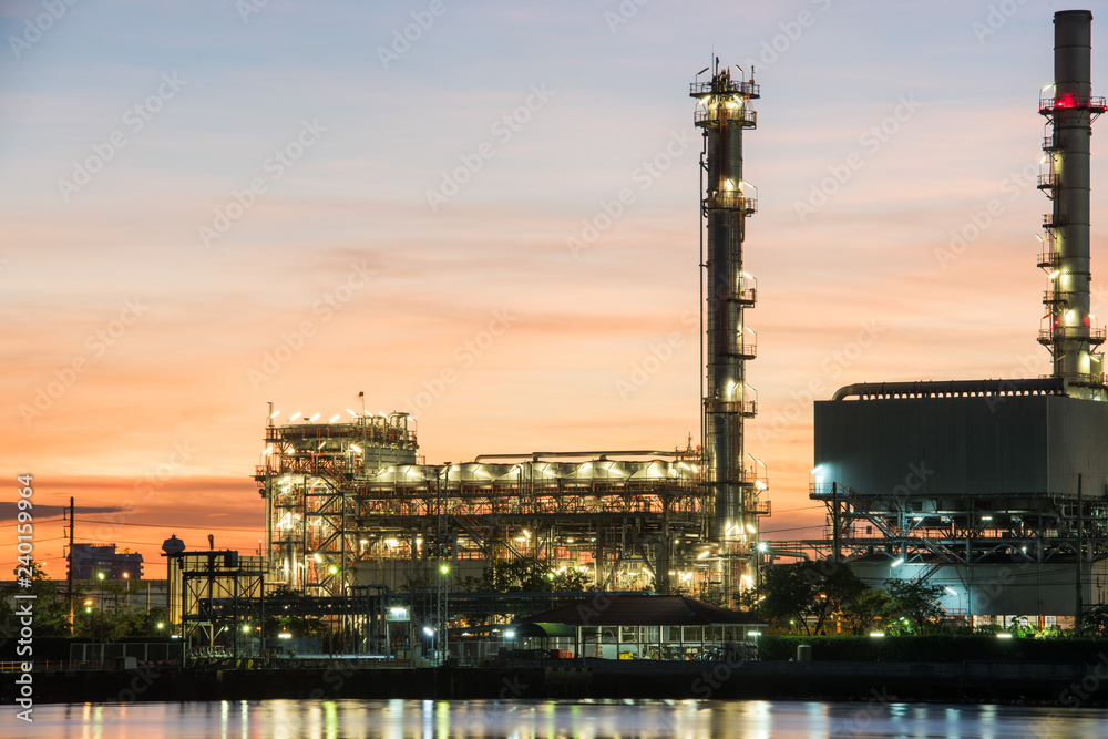 Fototapeta premium Industry Oil refinery morning light