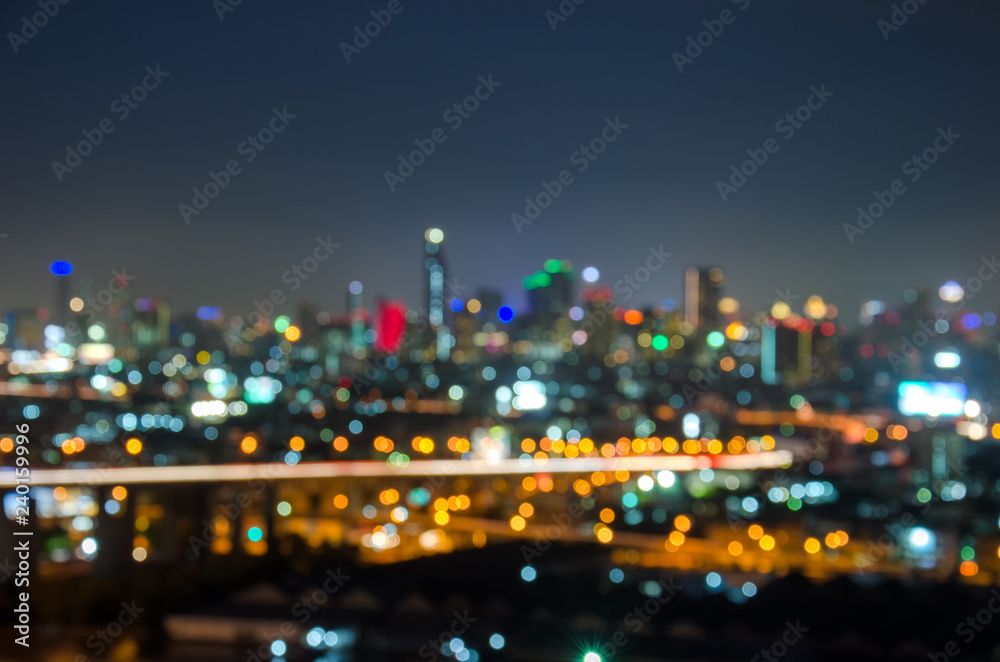 Out of focus Bokhe Light City View