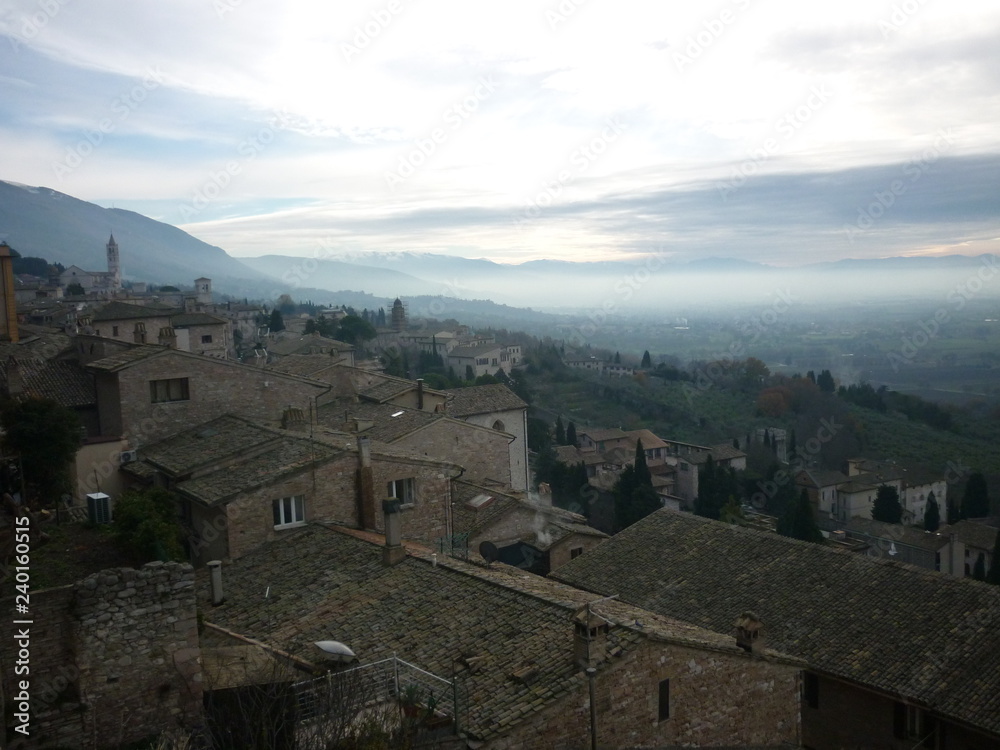 Landscape in Assisi, low light winter