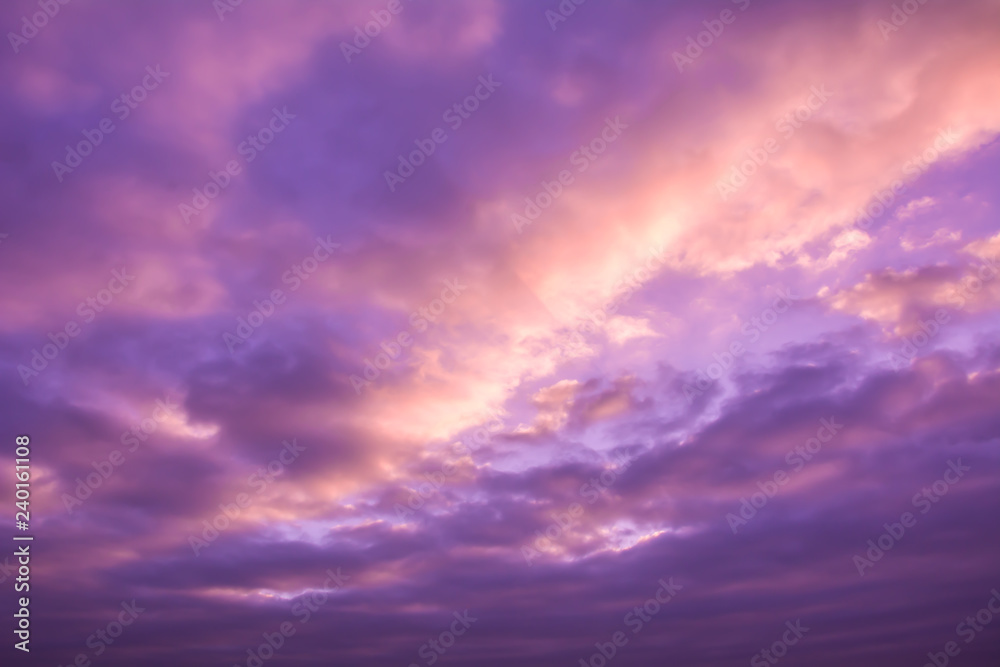 Fototapeta Beautiful nature background. Purple sky with clouds