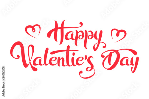Happy Valentine's Day Lettering Text. isolated on white background