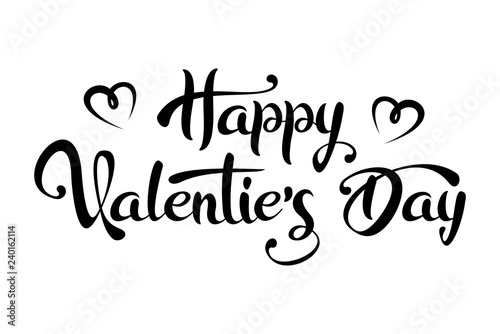 Happy Valentine's Day Lettering Text. isolated on white background
