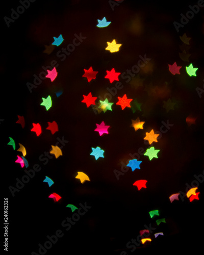 Various colored lights with star filter