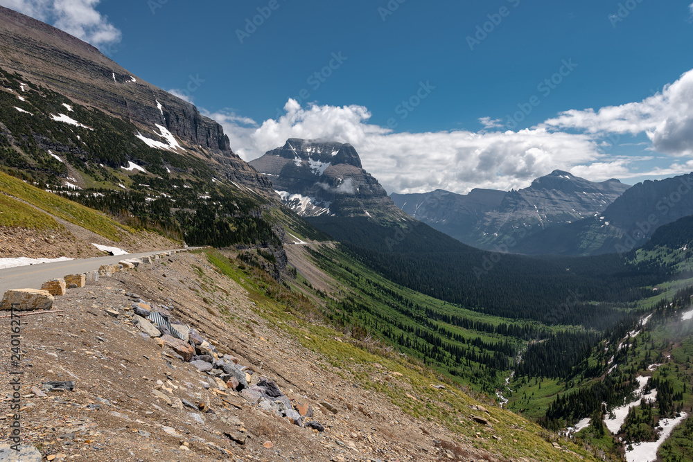 Beautiful view of Glacier National Park belong Going to the sun road