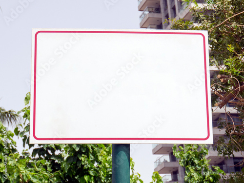 Street sign on the post