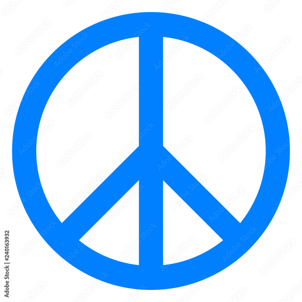 Peace symbol icon - blue simple, isolated - vector Peace symbol icon - blue simple, isolated - vector