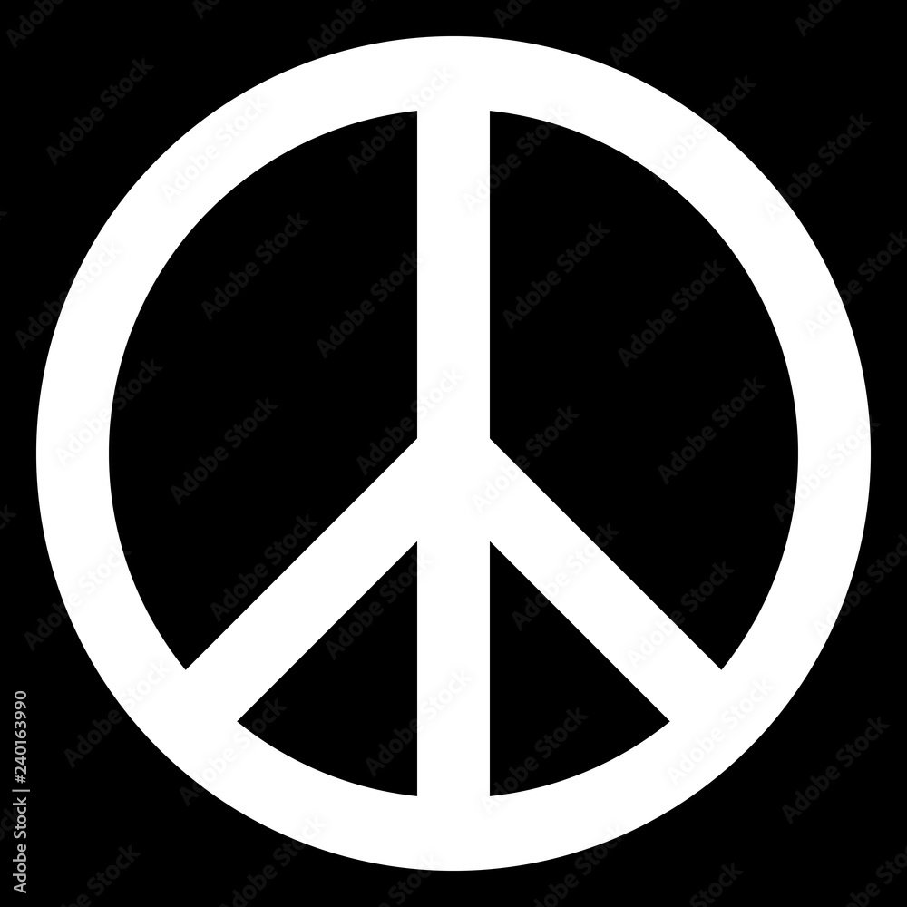 Peace symbol icon - white simple, isolated - vector Peace symbol icon - white simple, isolated - vector