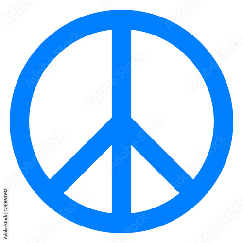 Peace symbol icon - blue simple, isolated - vector