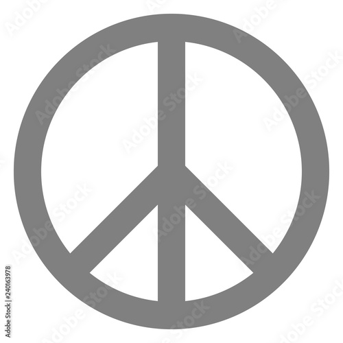Peace symbol icon - medium gray simple, isolated - vector
