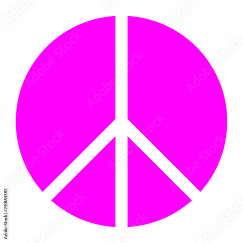 Peace symbol icon - purple simple, segmented shapes, isolated - vector