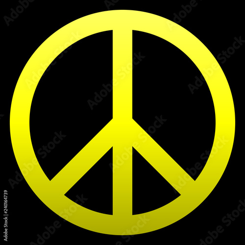 Peace symbol icon - yellow simple gradient, isolated - vector © visart
