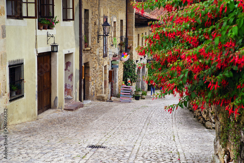 Architectural detail of Santillana del Mar village in  Cantabria, Spain, Europe photo