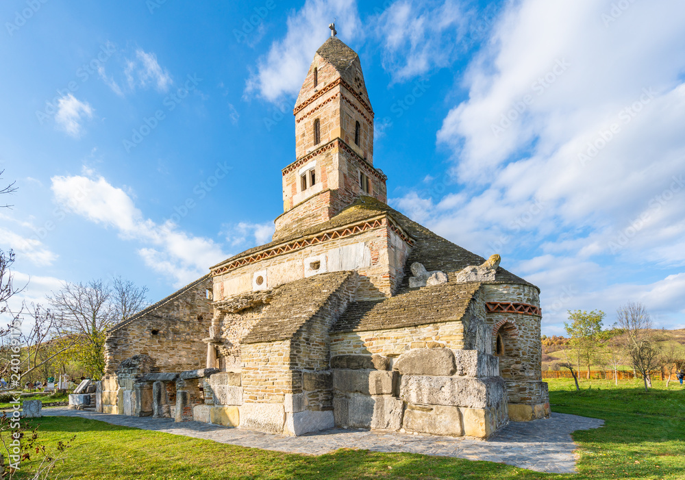 Densus Christian Church, Dacian and Roman temple in  Densus village, Hunedoara,  Hateg, Romania
