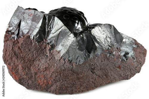 hematite (kidney ore) from Egremont, England isolated on white background