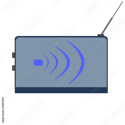 Radio isolated on white background. Vector illustration of radioreceiver.
