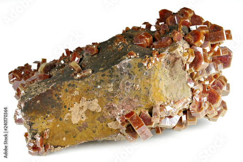 vanadinite from Mibladen, Morocco isolated on white background photo